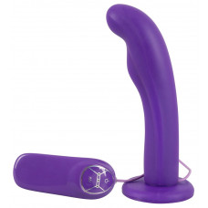 Фиолетовый вибратор с присоской Silicone Purple Vibe - 17,5 см.