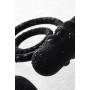 Чёрное эрекционное кольцо с вибростимулятором и анальным хвостом