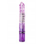 Фиолетовый хай-тек вибратор High-Tech fantasy с бусинами и отростком - 27,2 см.