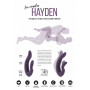 Фиолетовый хай-тек вибратор для пар Hayden - 15,2 см.