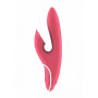 Розовый вибратор HIKY Rabbit с клиторальным отростком с функцией всасывания - 23 см.