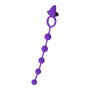 Фиолетовое эрекционное виброкольцо Posedon с анальной цепочкой