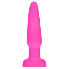 Ярко-розовая анальная пробка Butt Plug - 11,4 см.