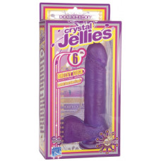 Фиолетовый гелевый фаллос CRYSTAL JELLIES - 18 см.
