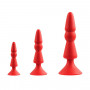 Набор из красных анальных силиконовых втулок MENZSTUFF 3-PIECE ANAL CONE SET (Dream Toys 21284)