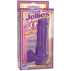 Фиолетовый фаллос на присоске CRYSTAL JELLIES - 20,5 см.
