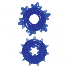 Набор из 2 синих эрекционных колец Spike Rings