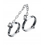  Серебристые металлические наручники с цепочкой Metal - размер L