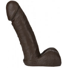Темнокожая насадка-фаллоимитатор с мошонкой Realistic Cock