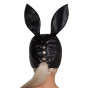 Чёрная маска кролика из экокожи