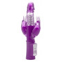 Фиолетовый вибратор Laci с двумя отростками по бокам - 23 см.