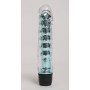 Прозрачно-голубой вибратор с пупырышками - 17,5 см.