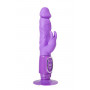 Фиолетовый реалистичный вибратор SEX CONQUEROR SPIRAL MOTION DUO VIBE - 21 см.