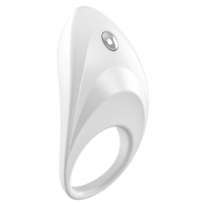 Белое эрекционное кольцо B7 с вибрацией